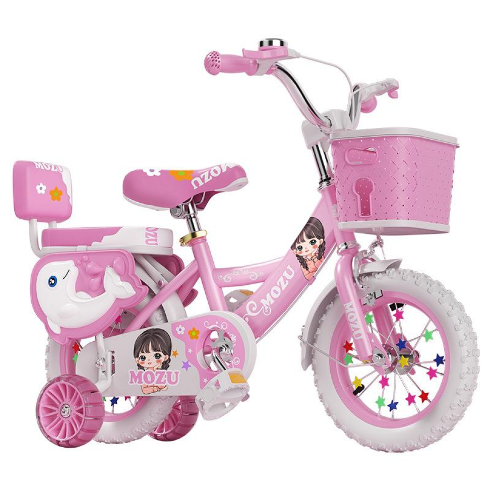 Bicicleta Infantil Meninas Aro 16 Com Rodinhas Garupa Rosa - #9