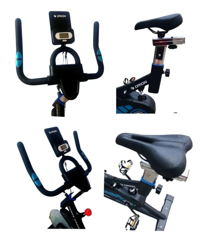 Bicicleta Ergométrica Spinning Mecanica 13kg Preto com Azul - #5