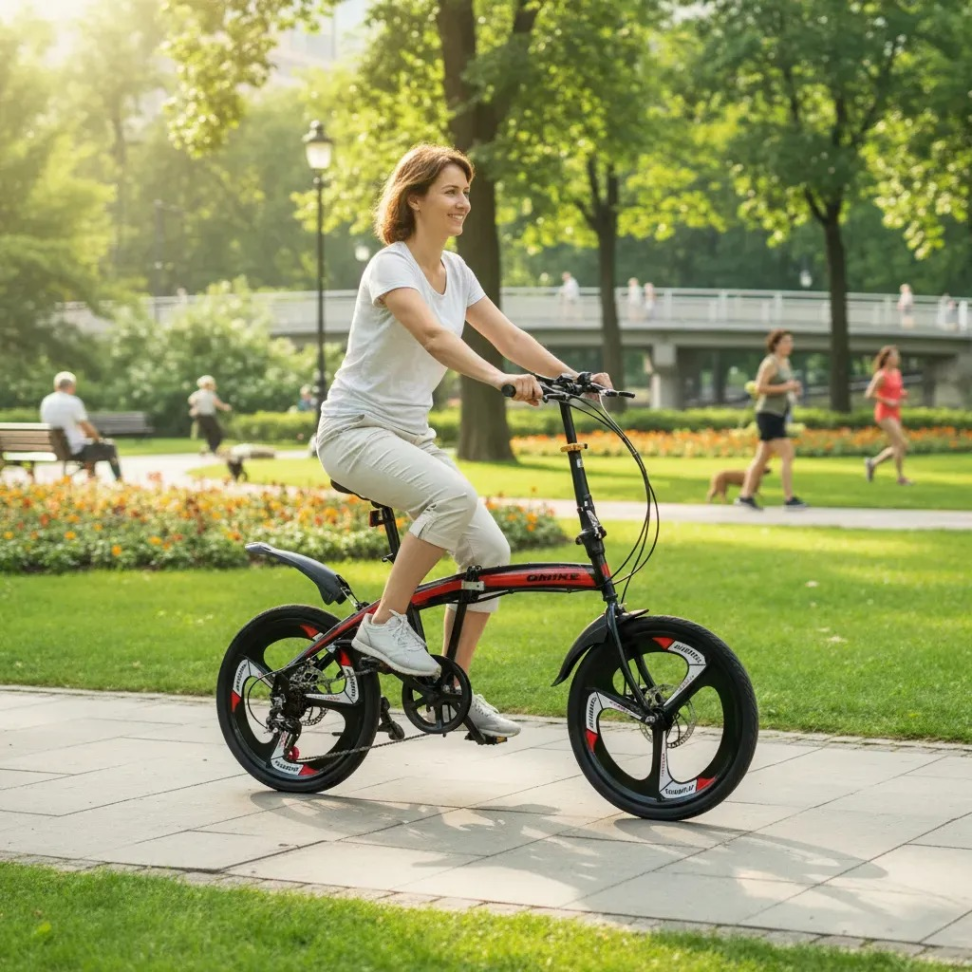 Bicicleta Dobrável 7 Velocidades Aro 20 Roda De Alumínio Preta - #7