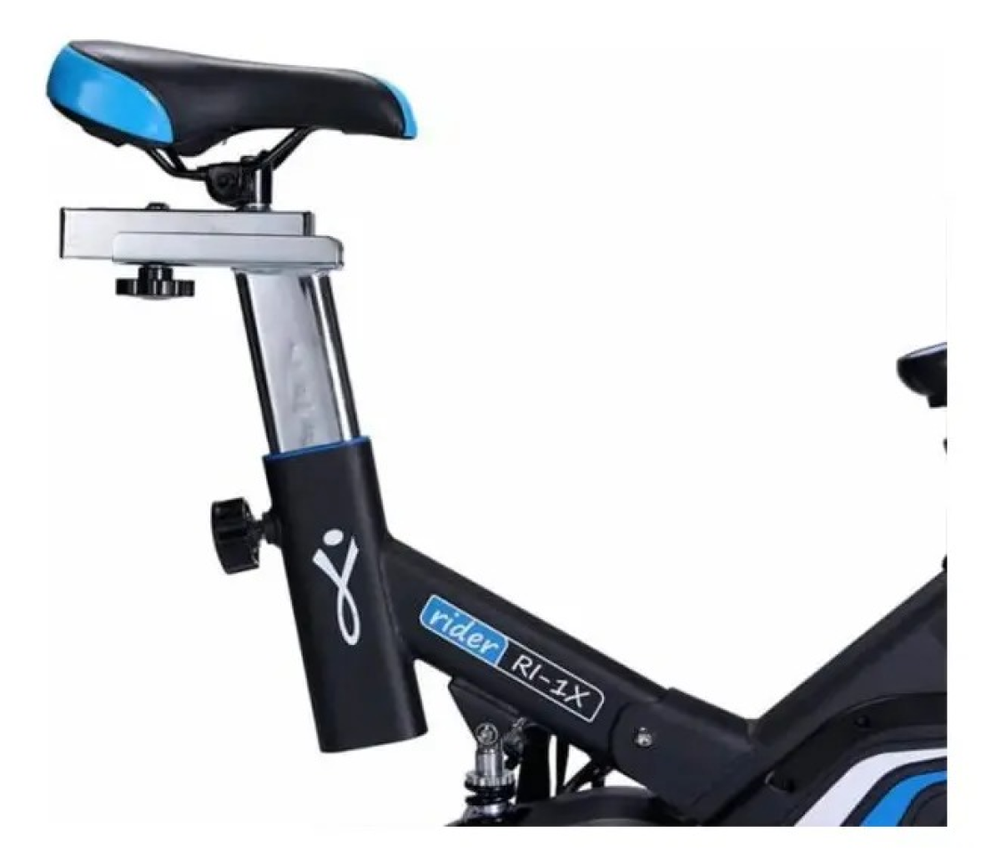 Bicicleta Ergométrica Spinning Mecanica 13kg Preto com Azul - #7