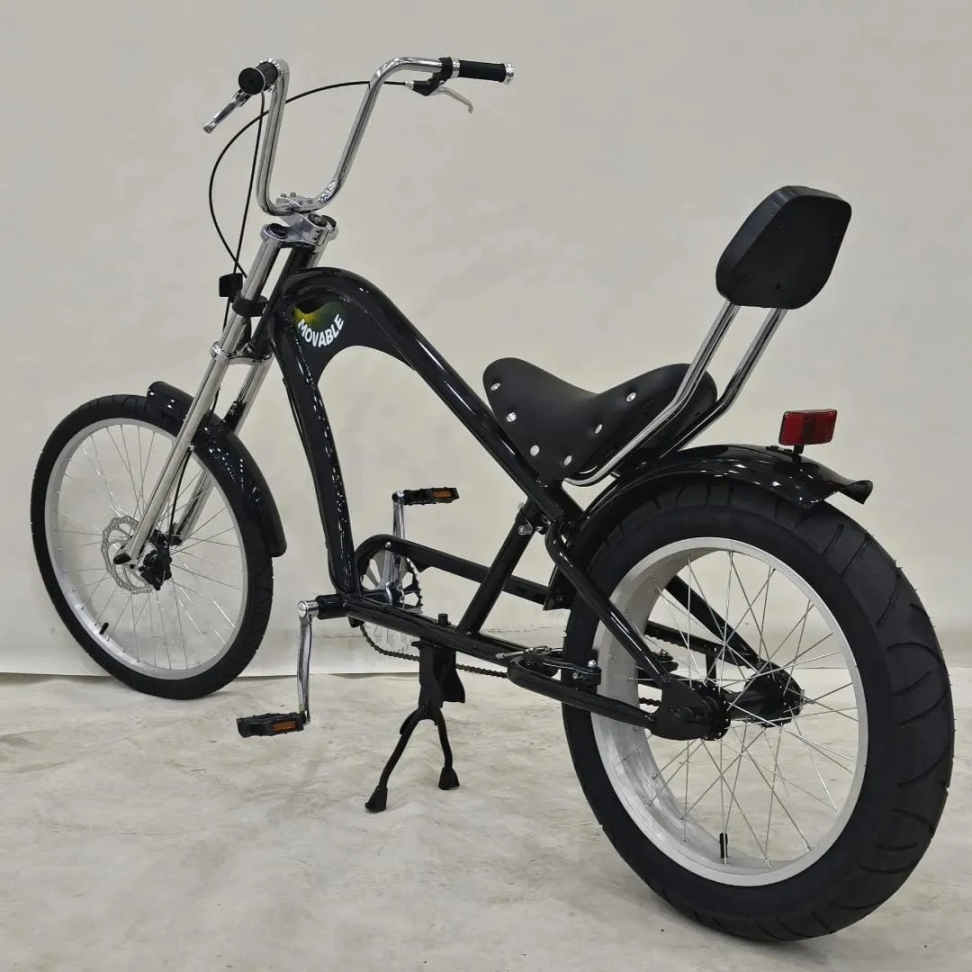 Bicicleta Estilo Chopper Harley Luxo com Farol Preta - #2