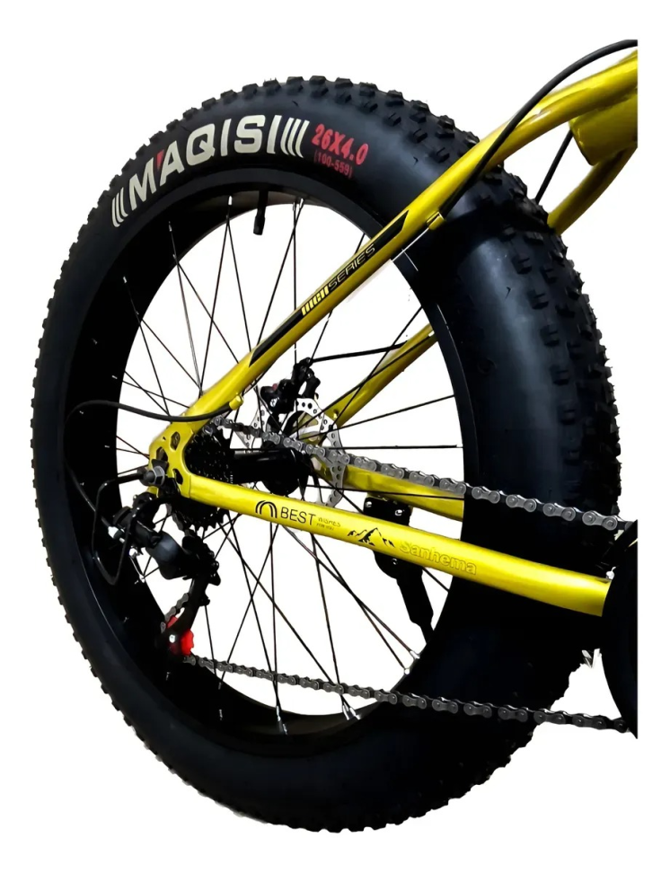 Bicicleta Fat Monster Aro 26 Freio Disco Dourada - #7