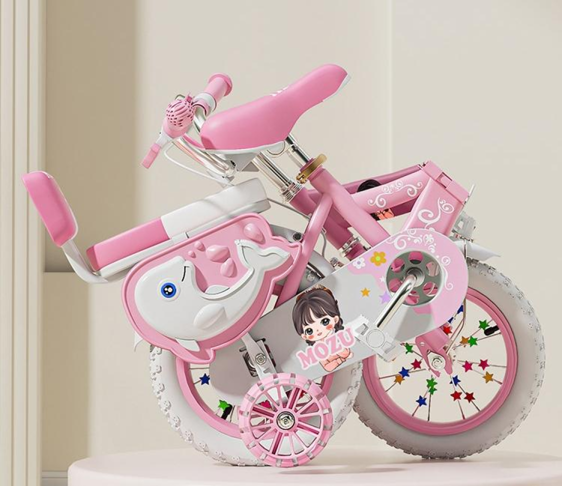 Bicicleta Infantil Meninas Aro 16 Com Rodinhas Garupa Rosa - #2