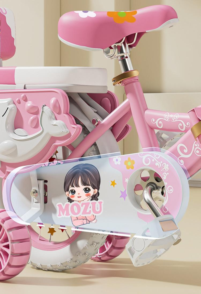 Bicicleta Infantil Meninas Aro 16 Com Rodinhas Garupa Rosa - #7