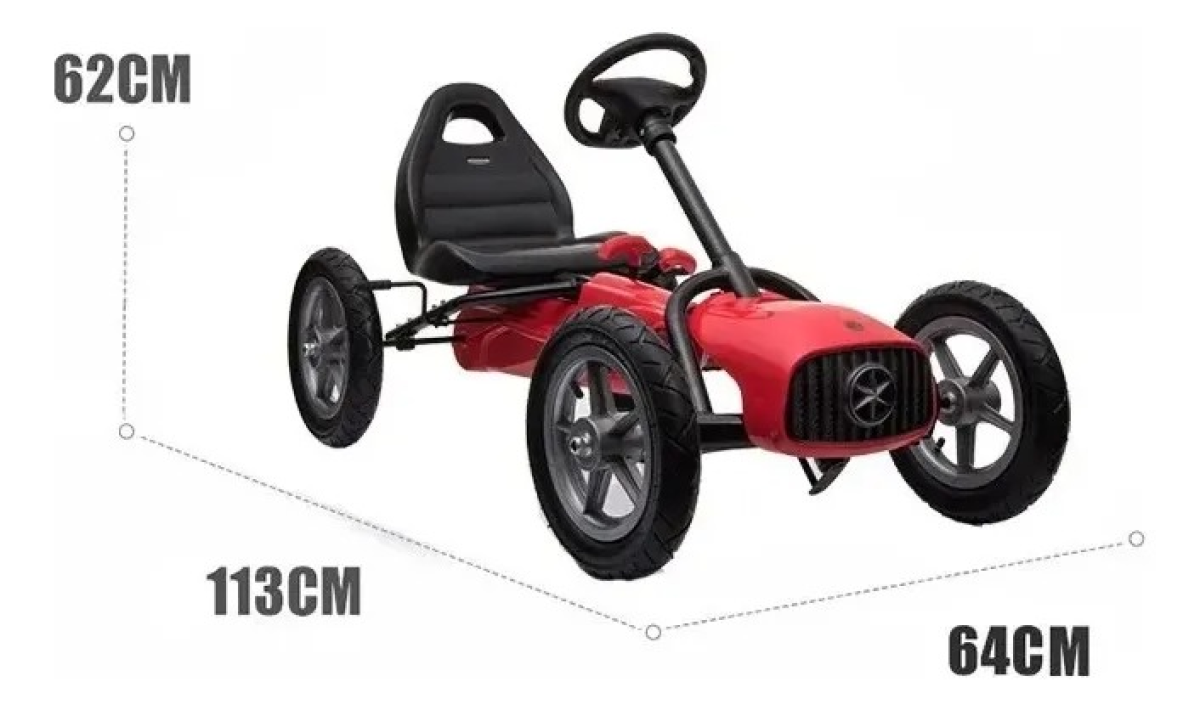 Bicicleta Pedal Kart Quadriciclo Para Crianças Vermelho - #3