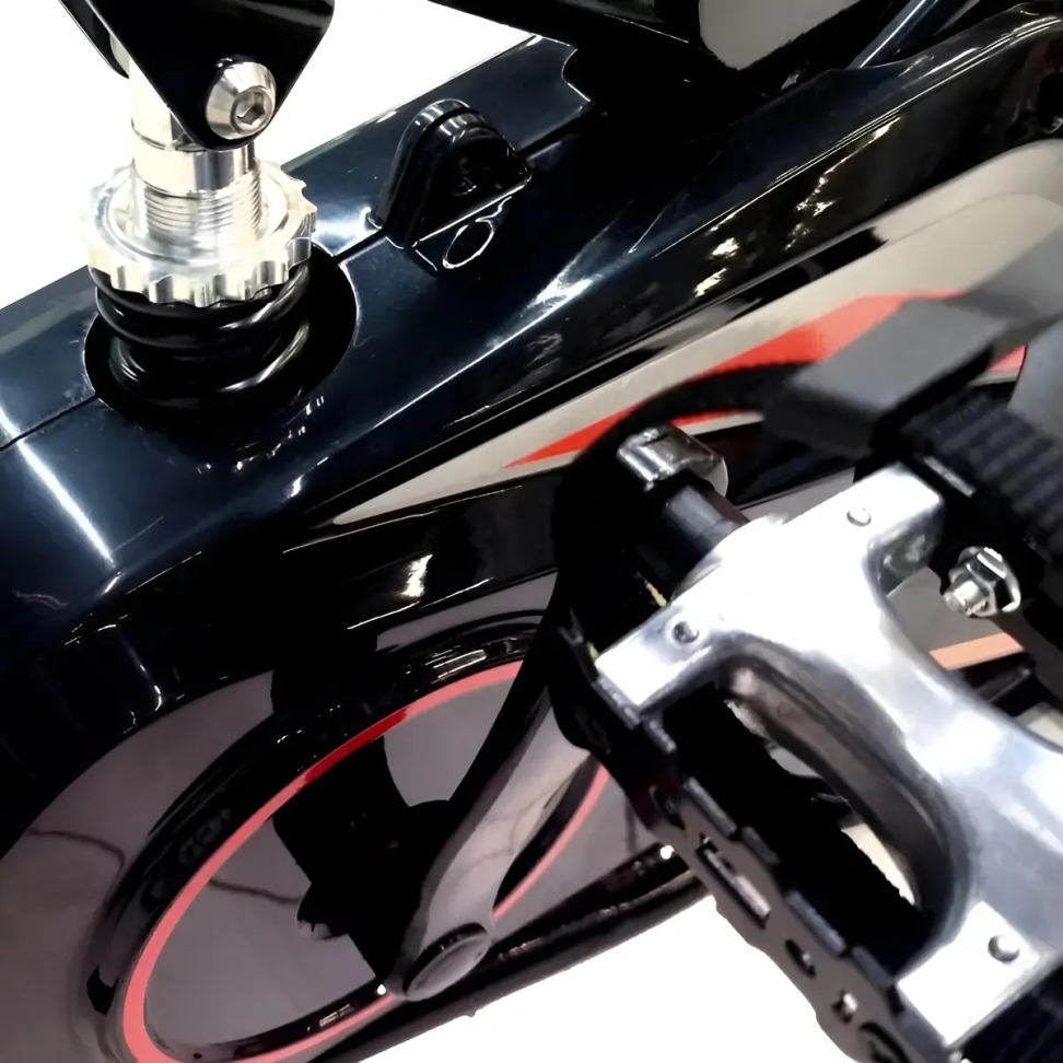 Bicicleta Ergométrica Spinning Mecanica 13kg Preto com Vermelho - #4