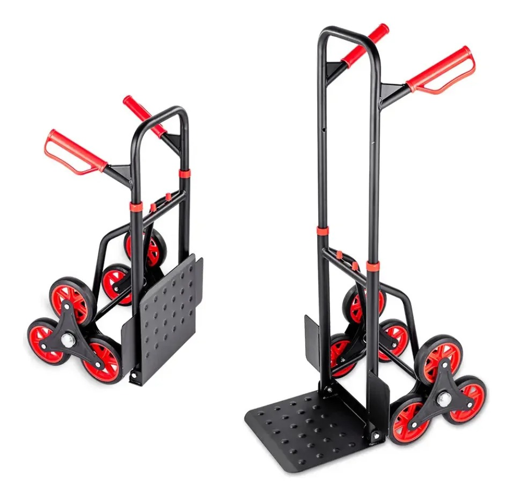Carrinho Sobe Escada Para Carga 150kg 6 Rodas Preto - #4