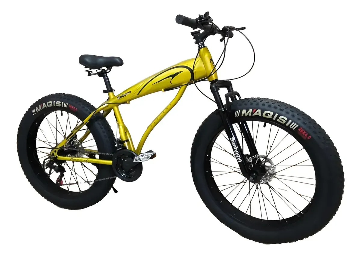 Bicicleta Fat Monster Aro 26 Freio Disco Dourada - #5