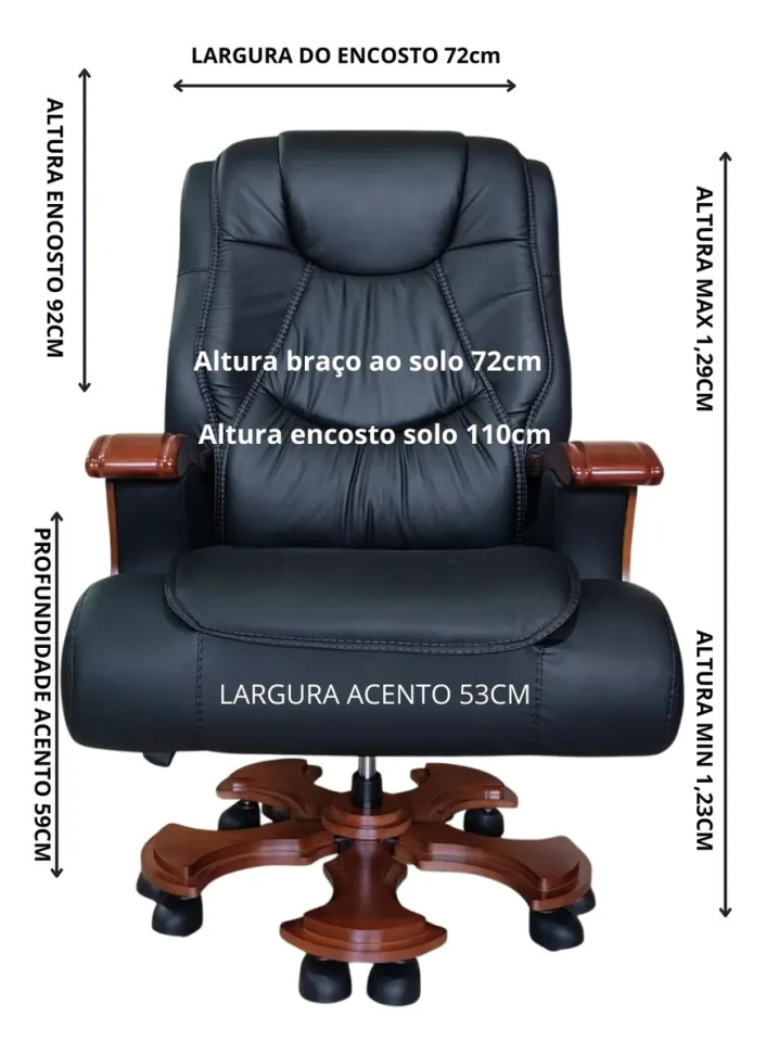 Cadeira Presidente Luxo Premium C/ Massageador Elétrico - #4