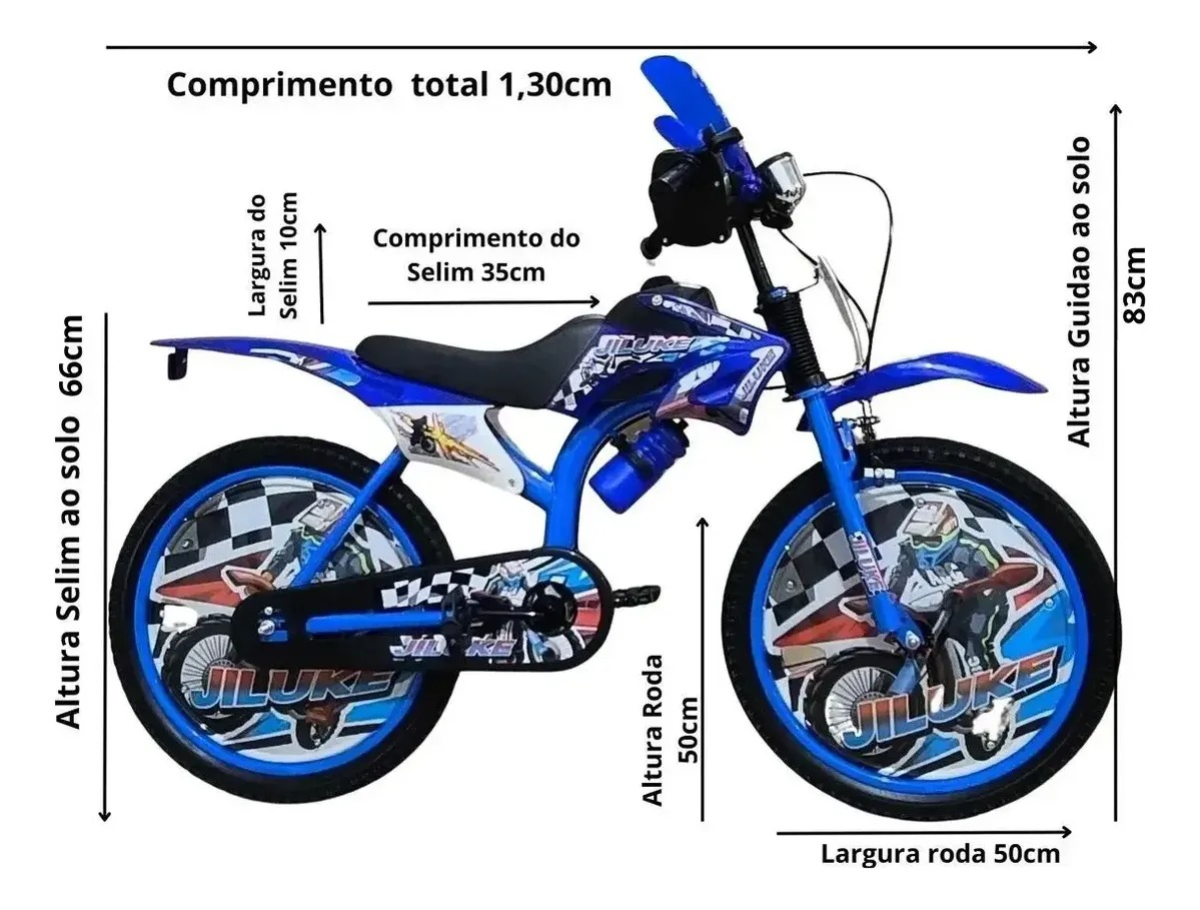 Bicicleta Cross Infantil Jiluke Aro20 Azul - #4