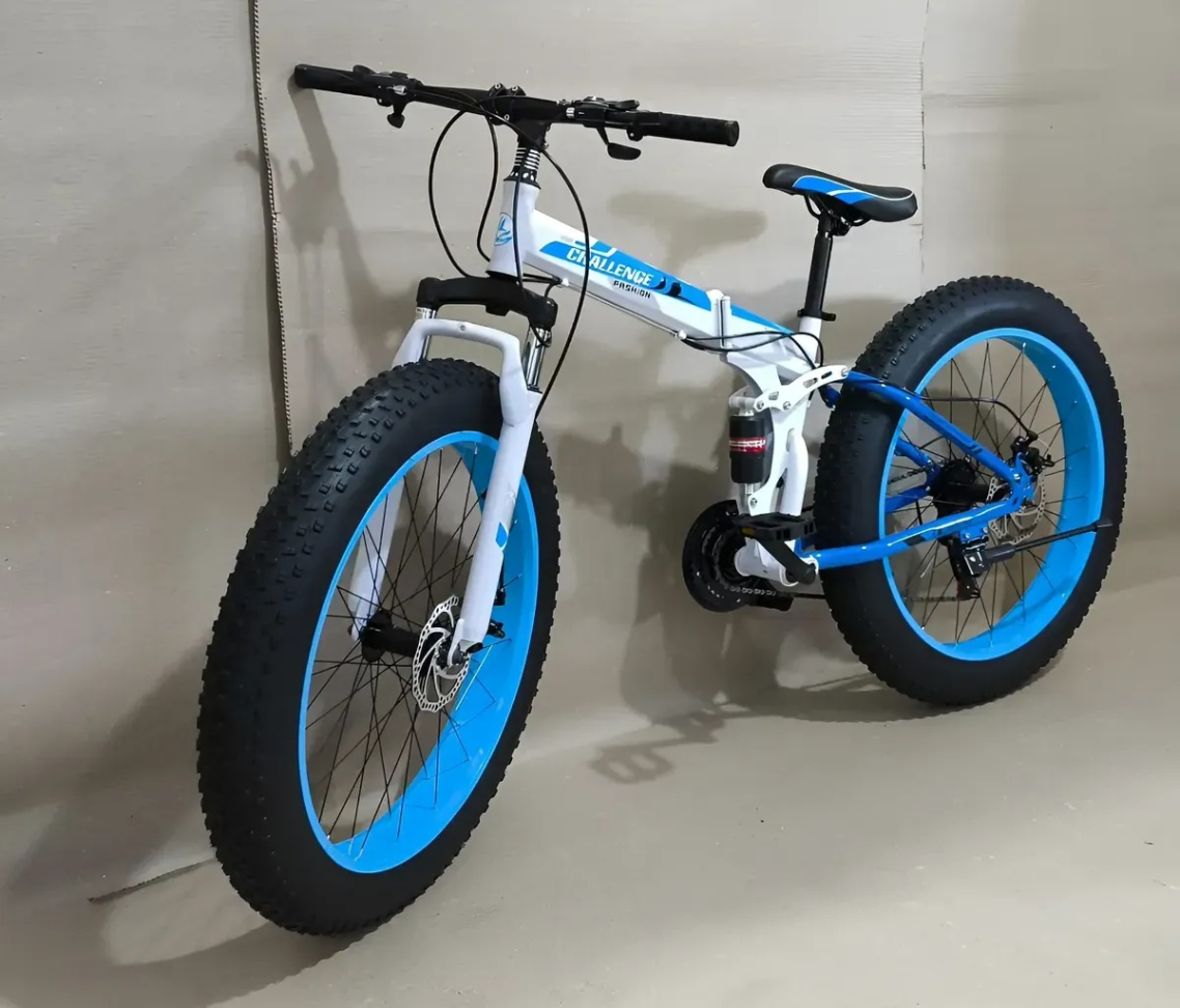 Bicicleta Fat Dobrável Aro 26 Freio A Disco 21 Velocidades Azul - #6
