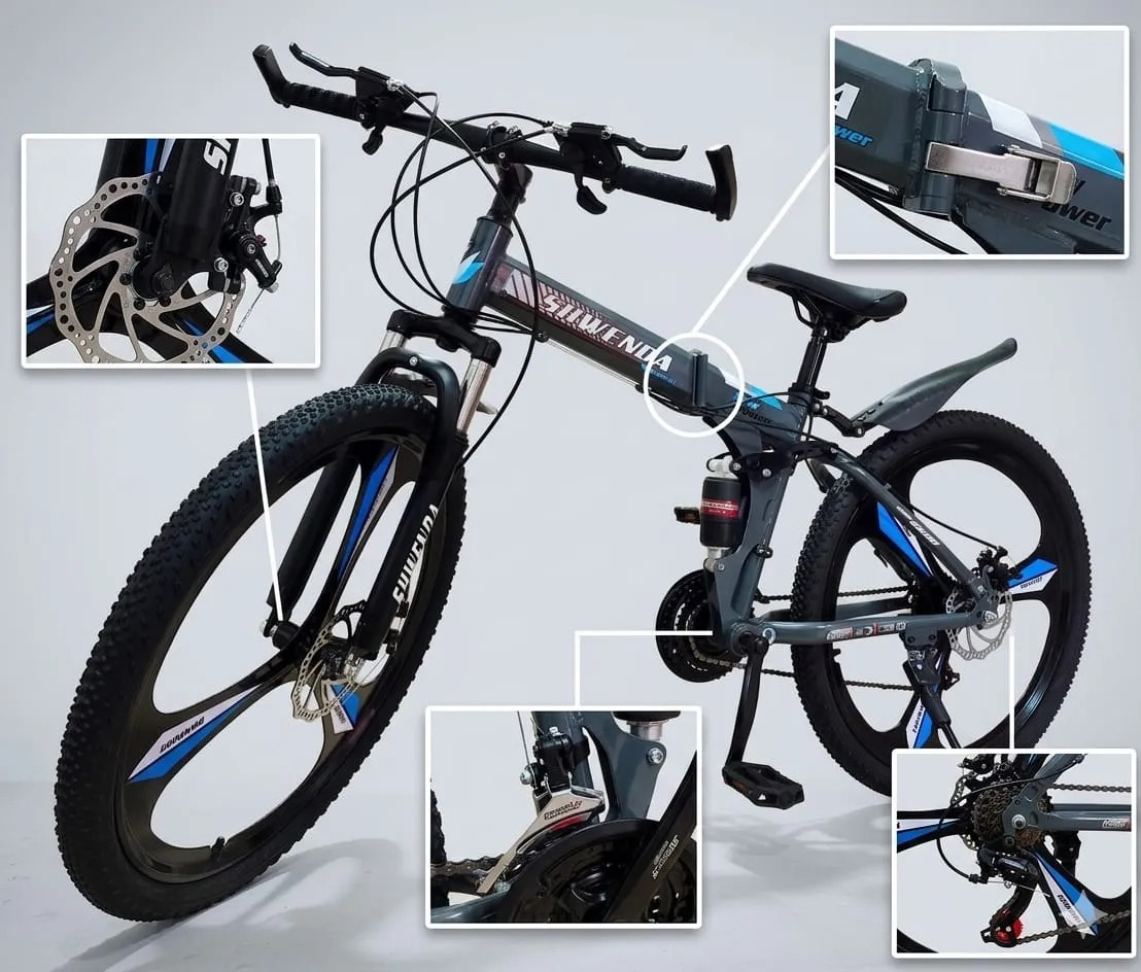 Bicicleta Dobrável Aro 26 Transformers Cinza - #8
