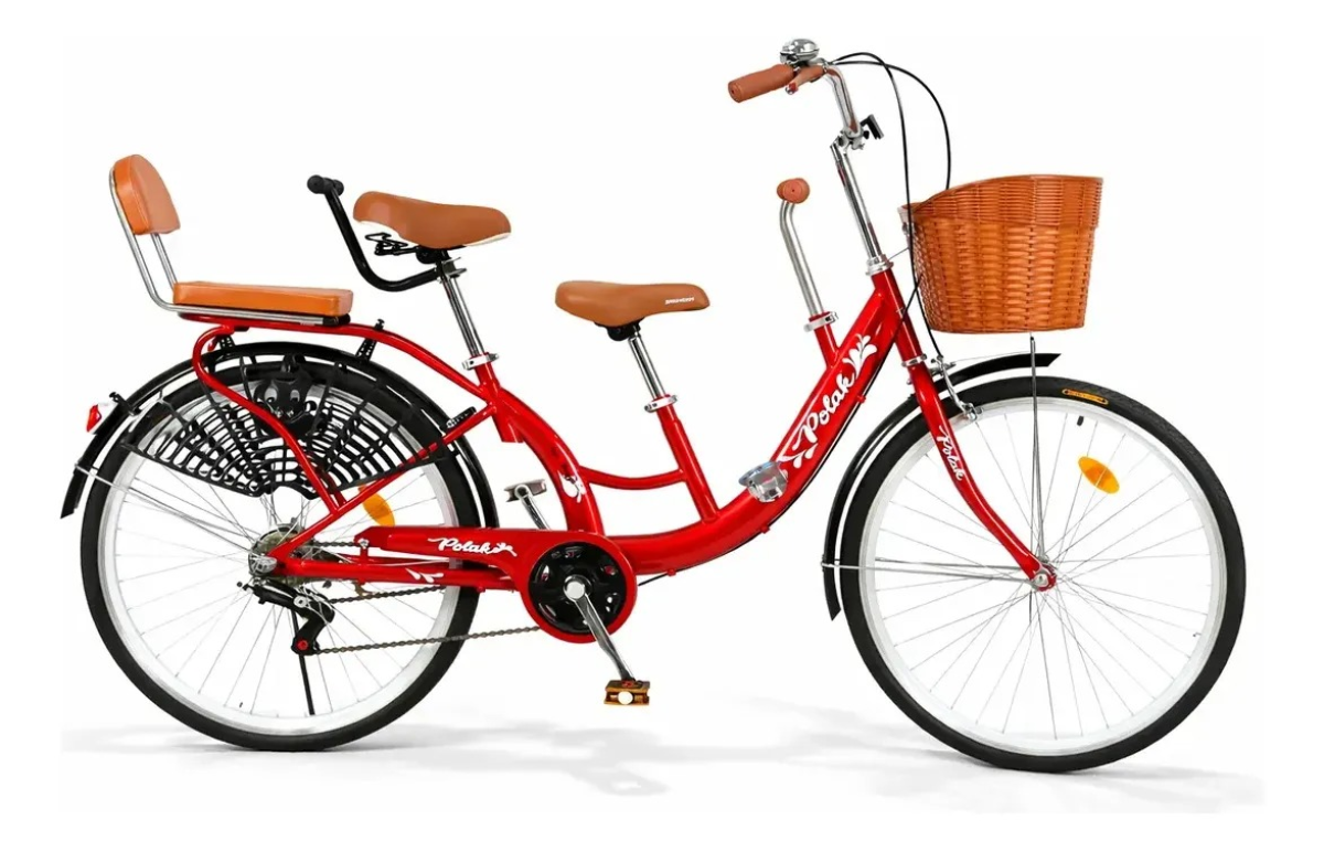 Bicicleta Retrô 7 Velocidades Aro 24 Vermelha Vintage - #3