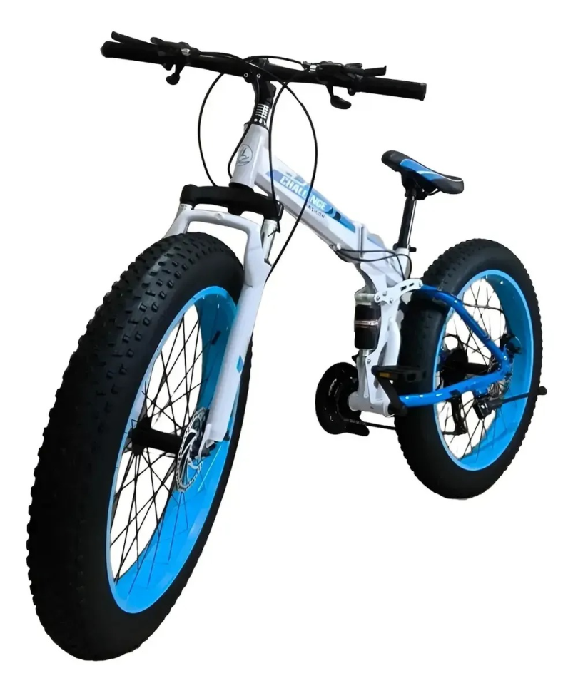 Bicicleta Fat Dobrável Aro 26 Freio A Disco 21 Velocidades Azul - #2