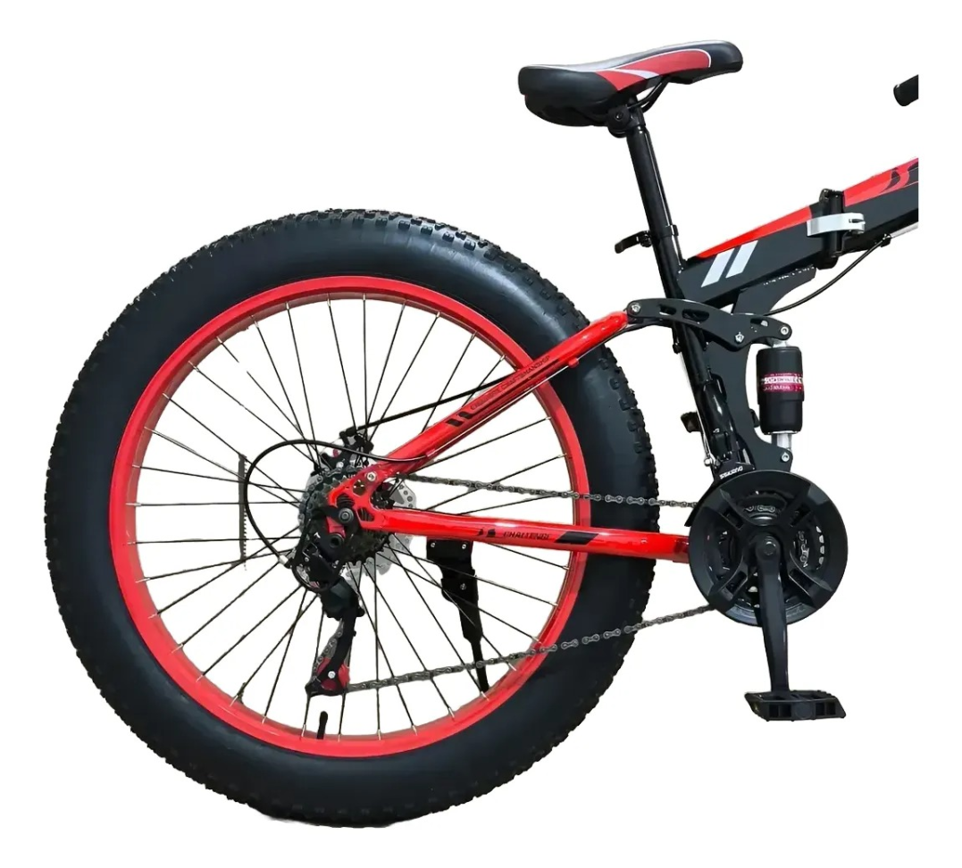 Bicicleta Fat Dobrável Aro 26 Freio A Disco 21 Velocidades Vermelha - #7