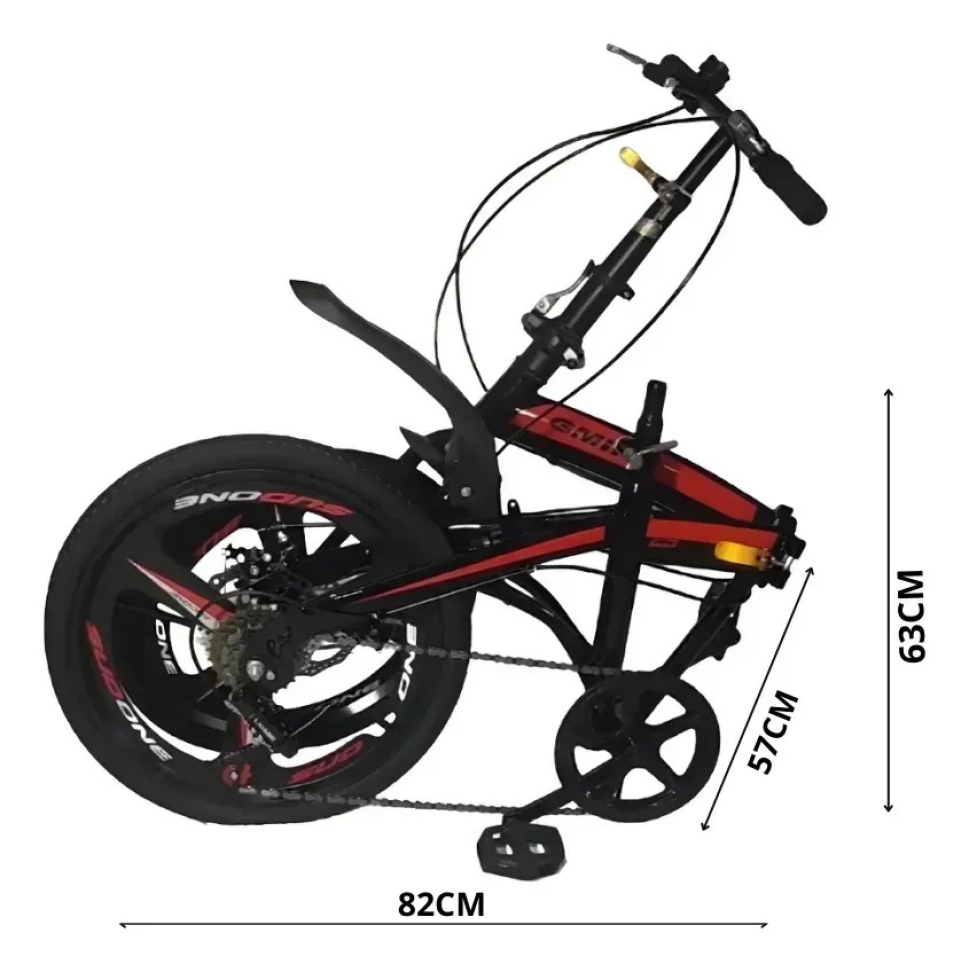 Bicicleta Dobrável 7 Velocidades Aro 20 Roda De Alumínio Branca - #4
