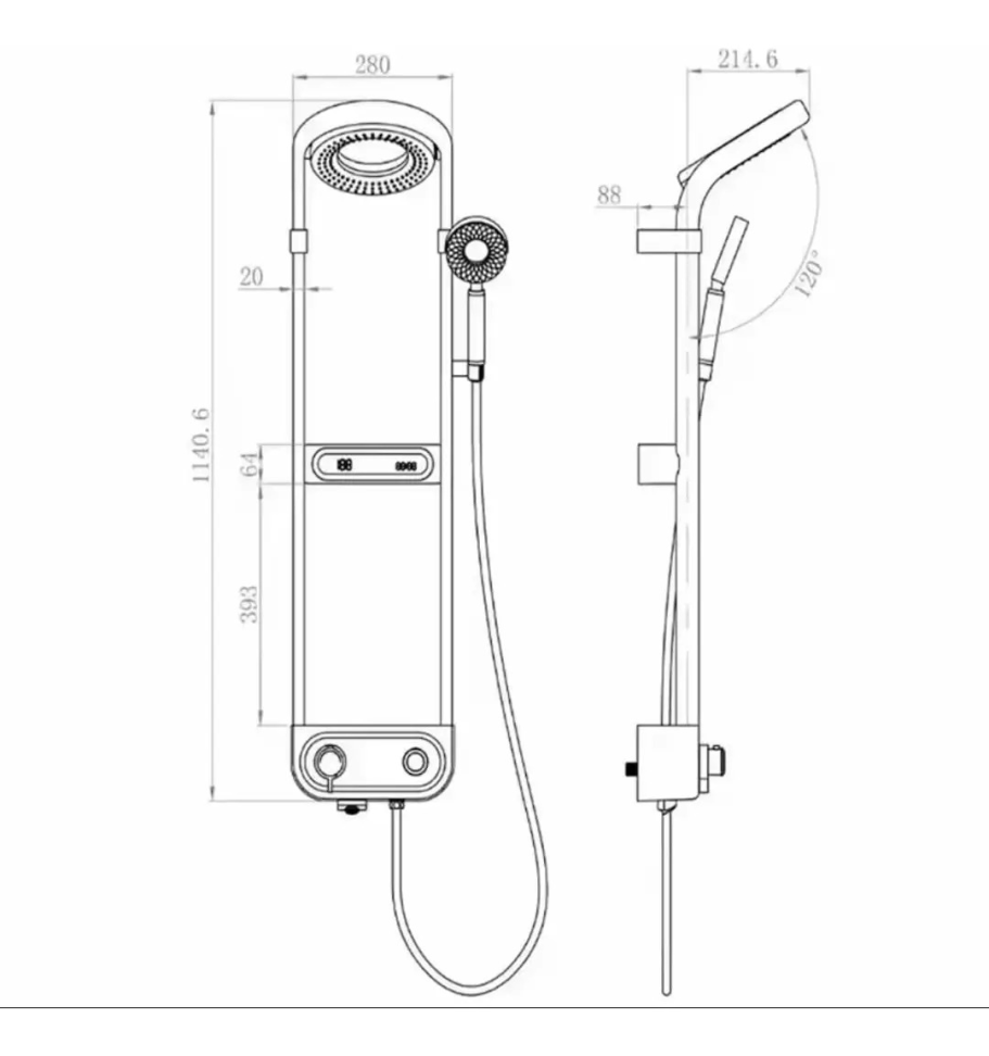 Chuveiro Com Ducha Com Sensor De Temperatura - #4