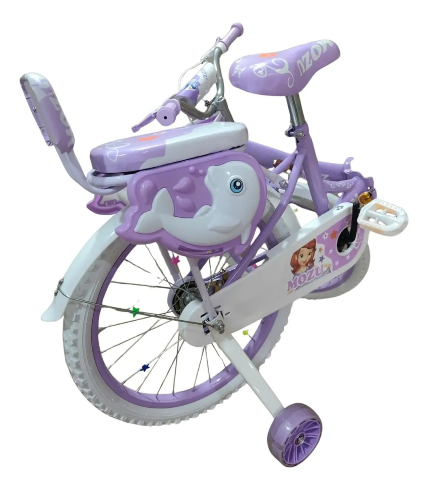 Bicicleta Aro 20 Dobrável Mozu Meninas Com Cesta E Garupa Lilás - #5