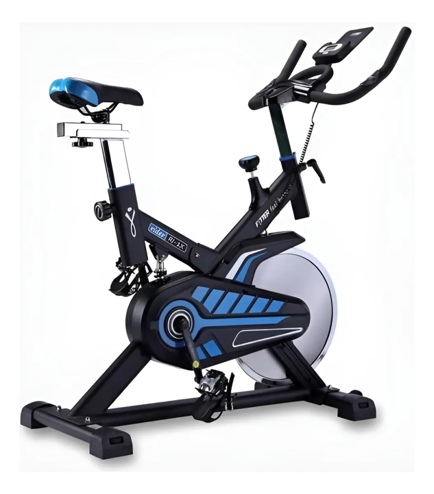 Bicicleta Ergométrica Spinning Mecanica 13kg Preto com Azul - #2