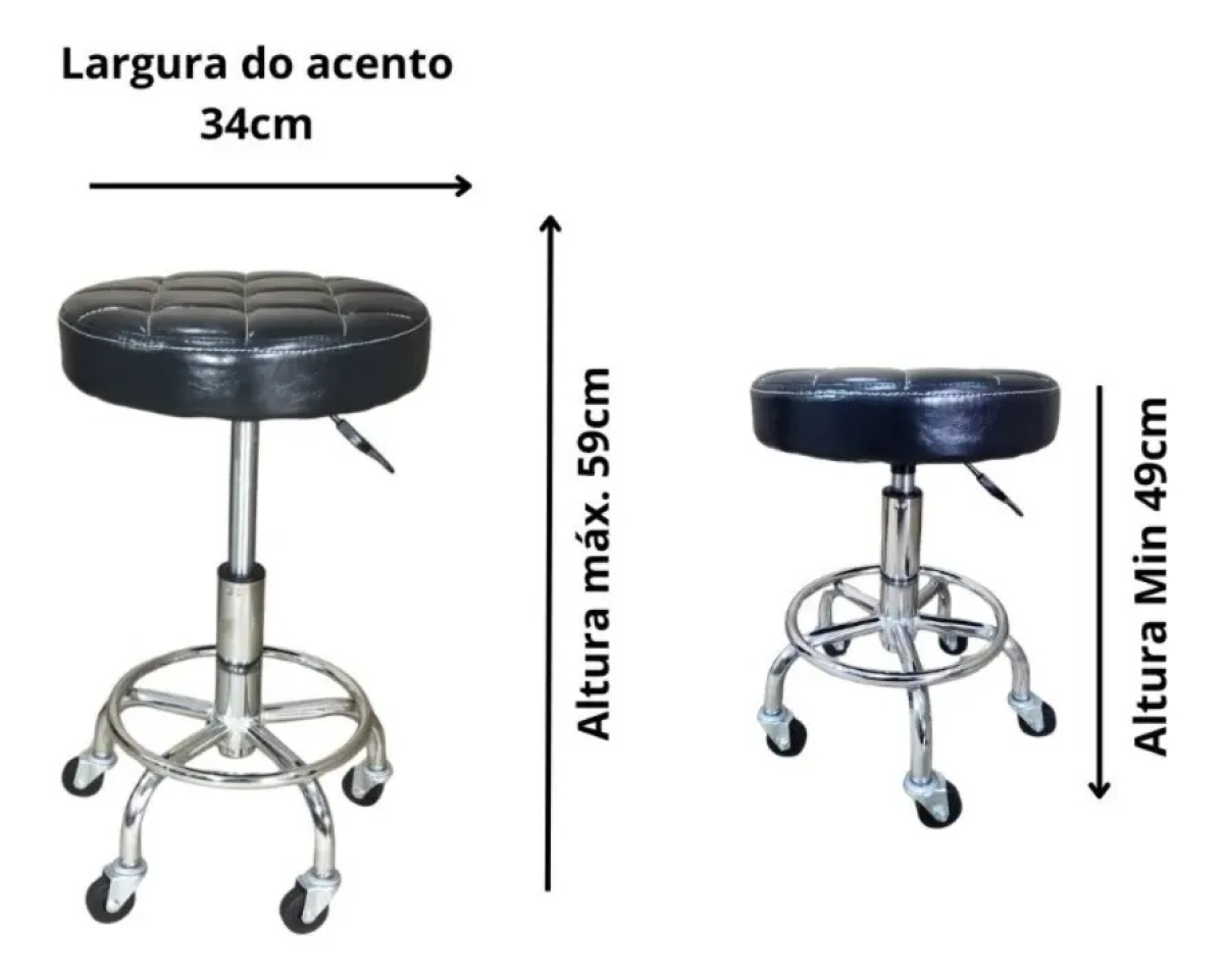 Mocho Giratório Designe Moderno Preto - #4