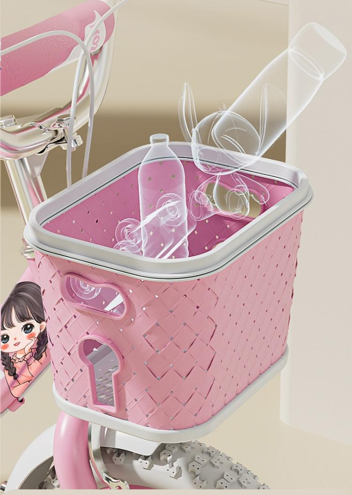 Bicicleta Infantil Meninas Aro 16 Com Rodinhas Garupa Rosa - #5