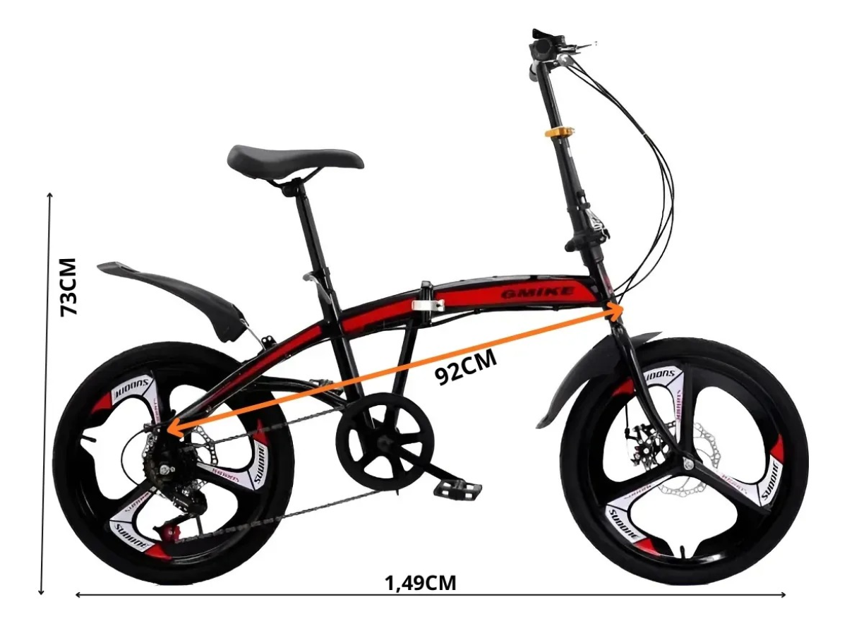 Bicicleta Dobrável 7 Velocidades Aro 20 Roda De Alumínio Branca - #5