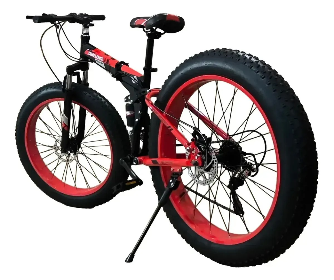 Bicicleta Fat Dobrável Aro 26 Freio A Disco 21 Velocidades Vermelha - #3