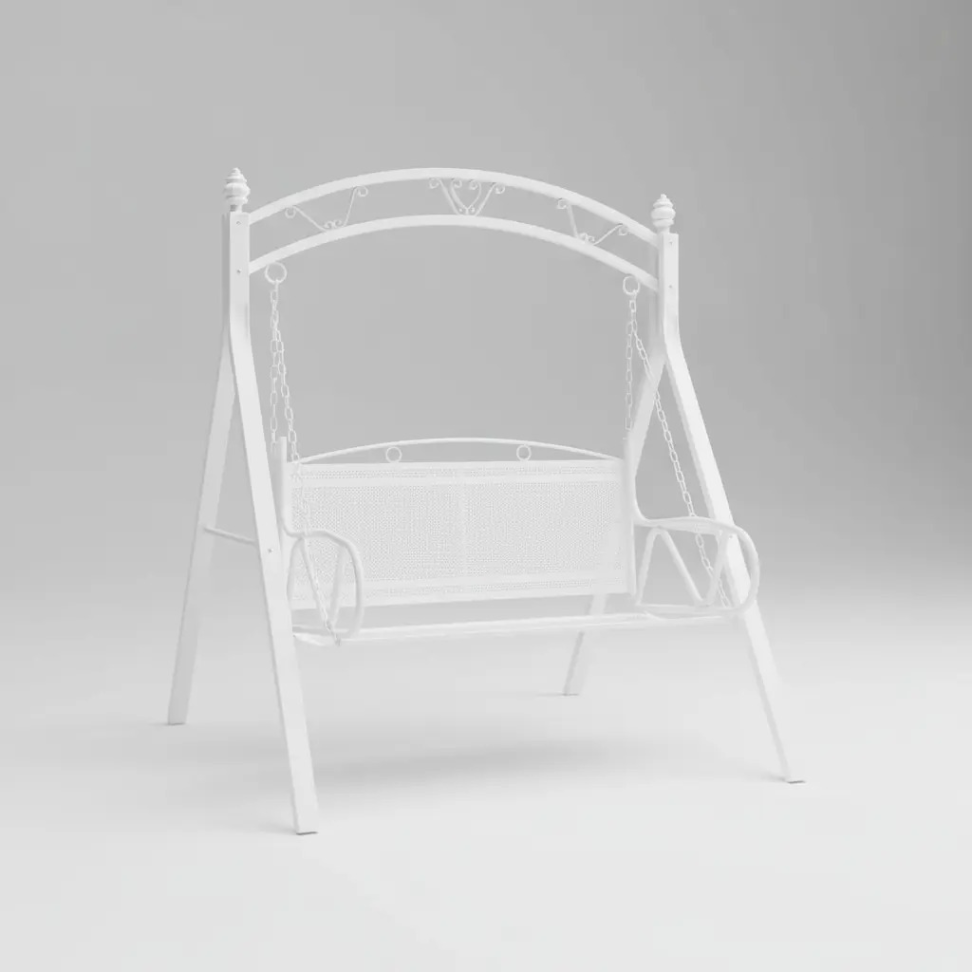 Balanço Branco De Metal Retro Para Áreas Externas e Internas - #3