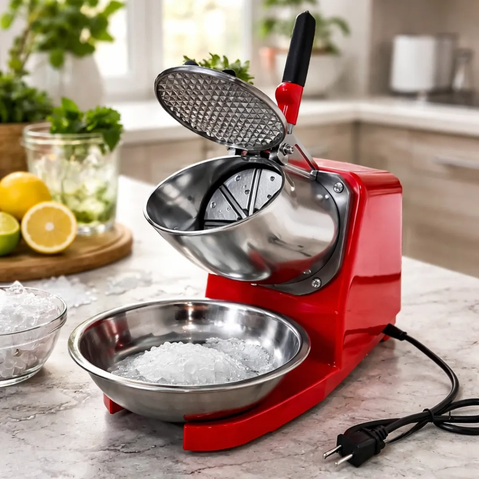 Triturador De Gelo Elétrico 380w De Aço Inoxidável 8 Laminas Vermelho - #5