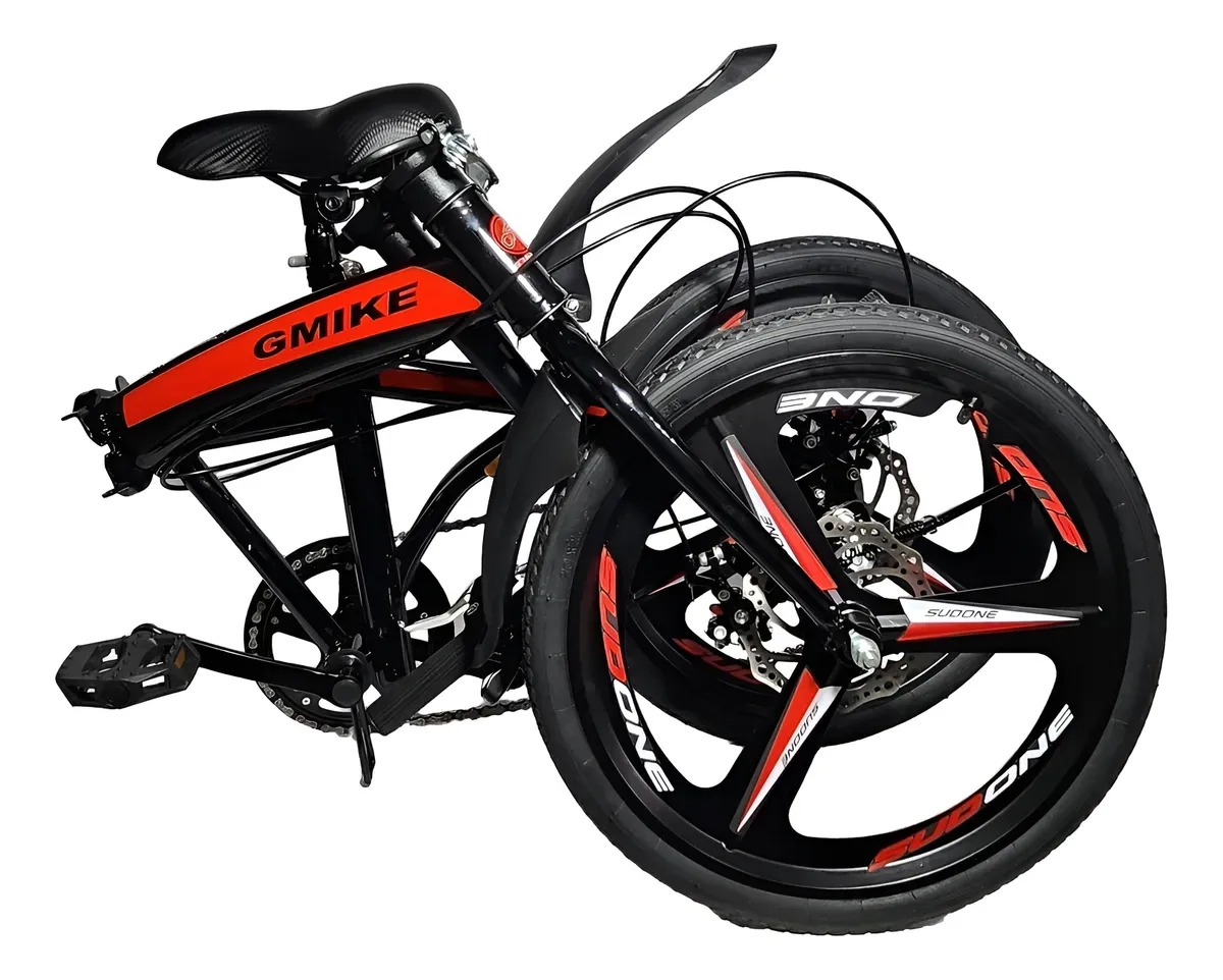 Bicicleta Dobrável 7 Velocidades Aro 20 Roda De Alumínio Preta - #2