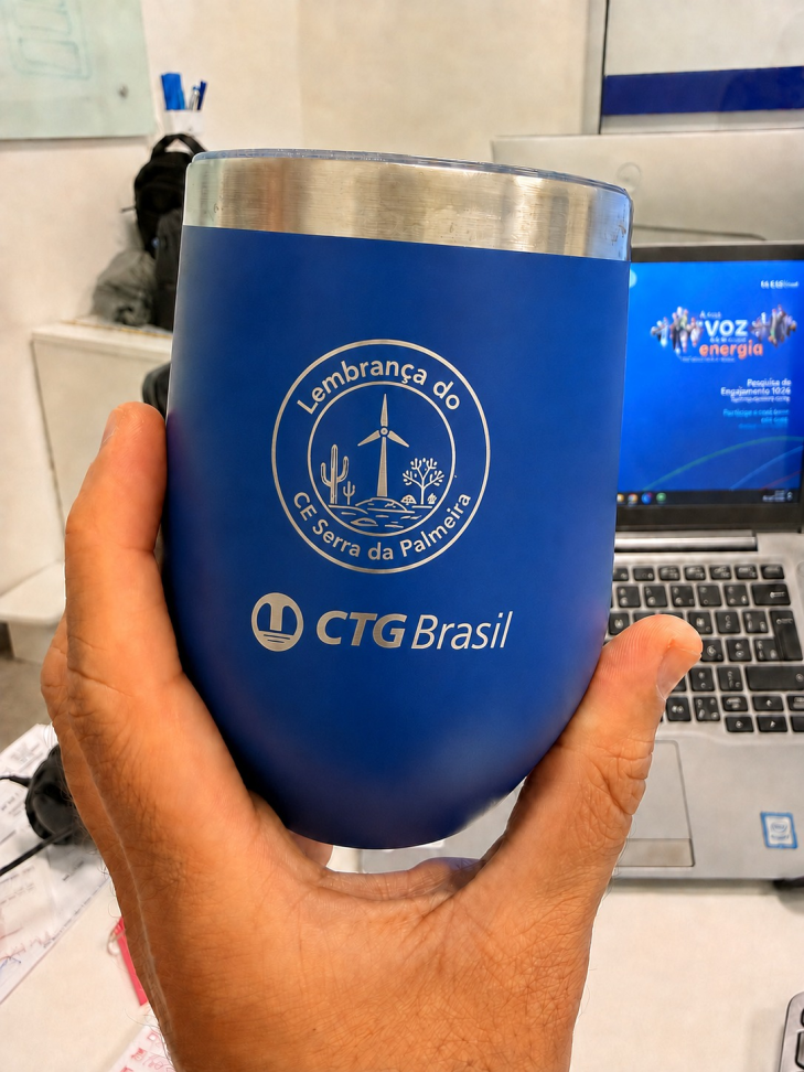 Copo Cuia com Tampa em Acrílico 360ml Gravação a Laser