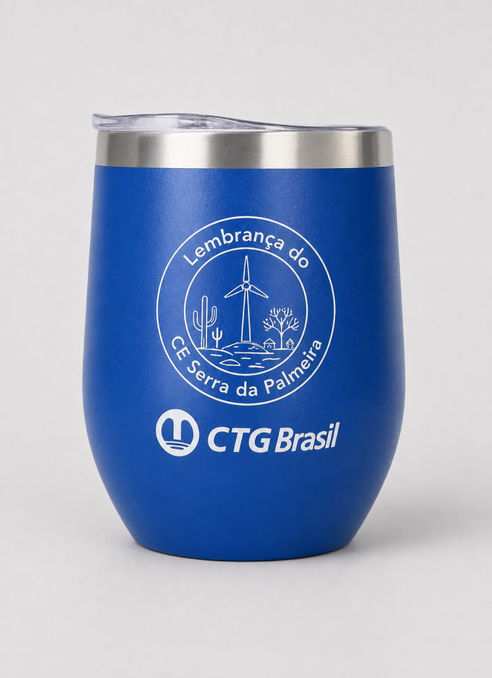 Copo Cuia com Tampa em Acrílico 360ml Gravação a Laser