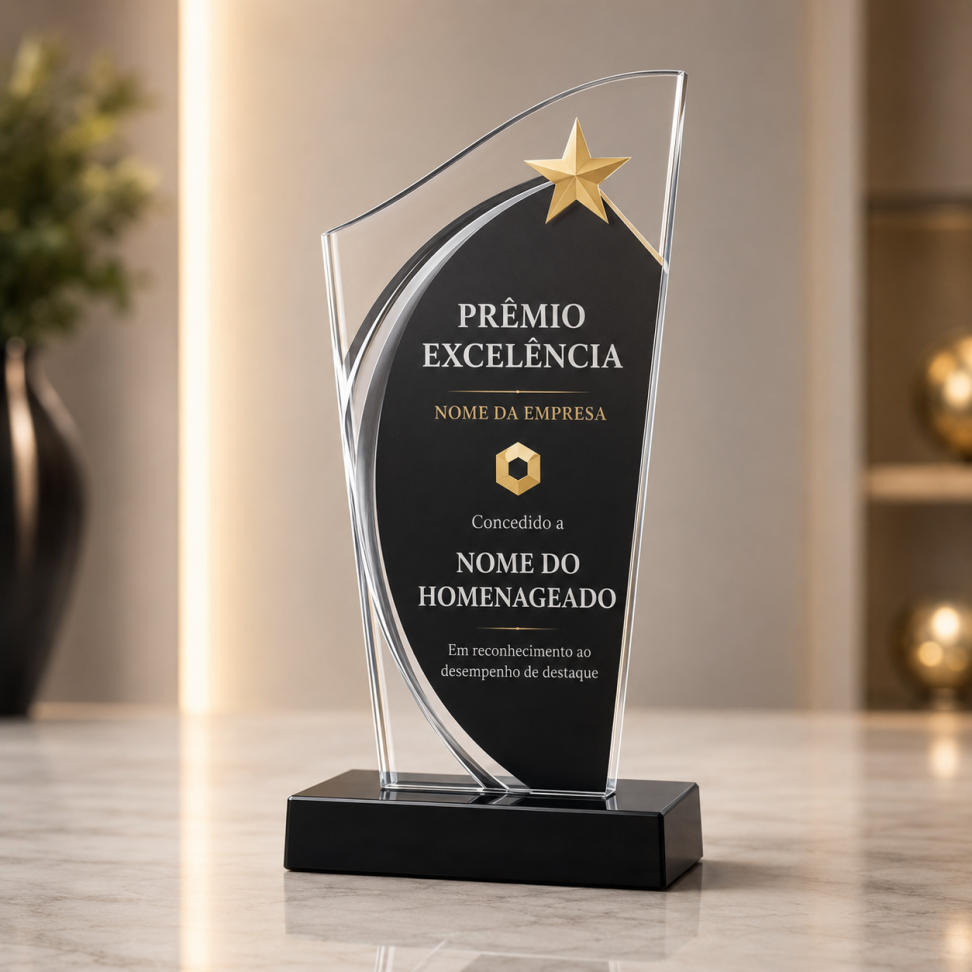 Troféu Acrílico 4mm (20 ou 15cm)