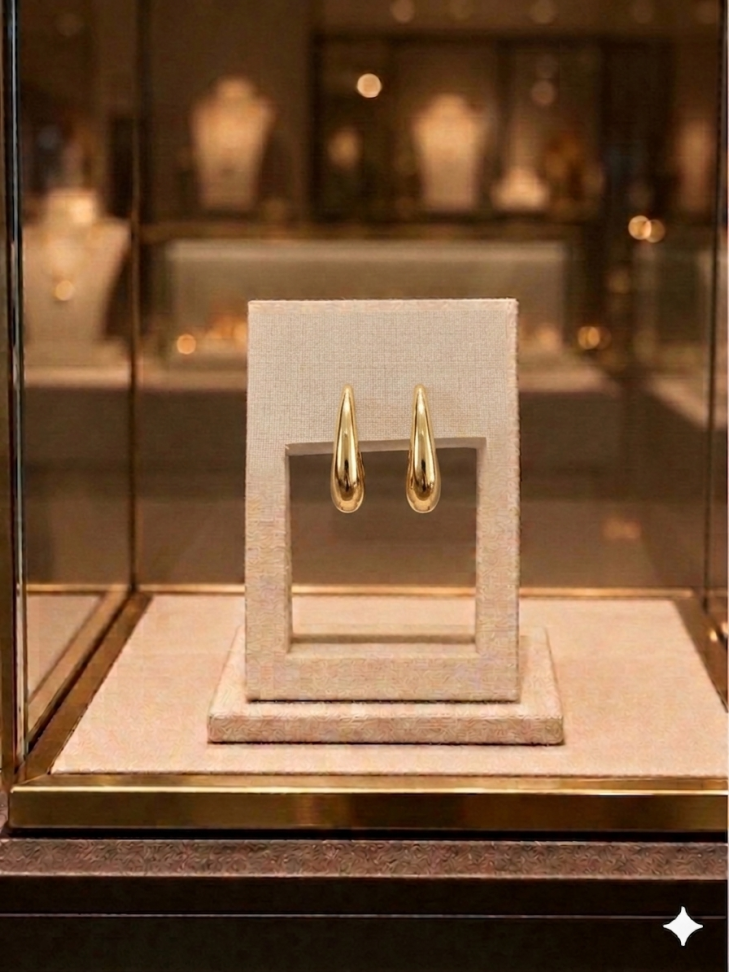 Brinco argola gota alta