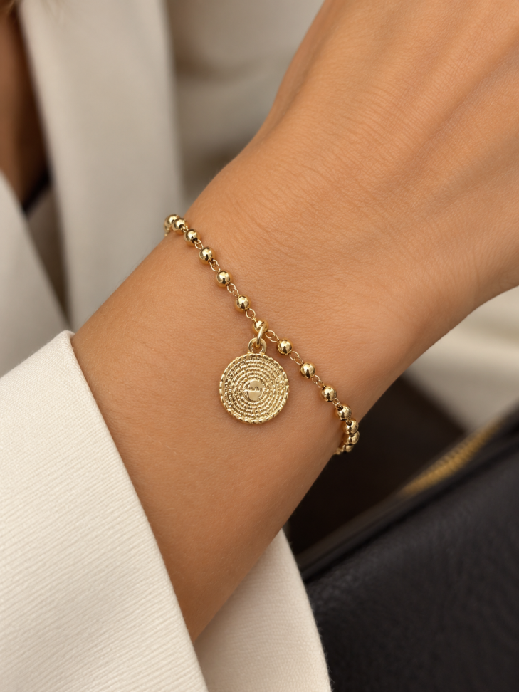 Pulseira esferas com pingente pai nosso