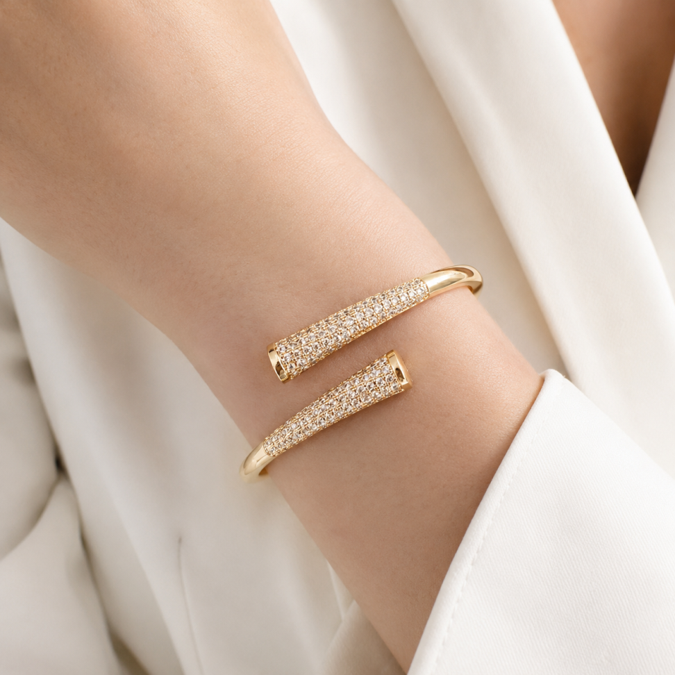 Bracelete canudo cravejado
