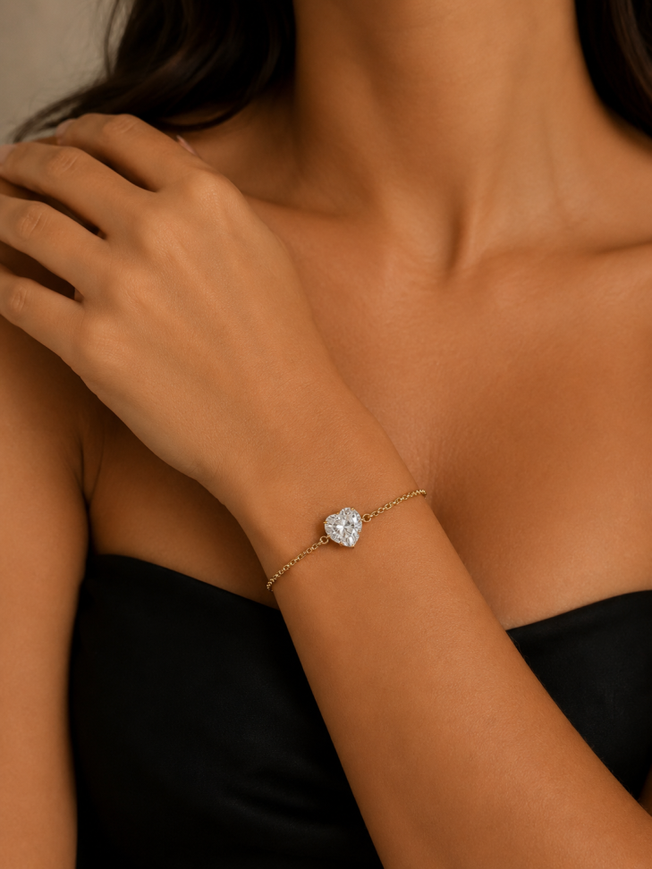 Pulseira veneziana pingente coração