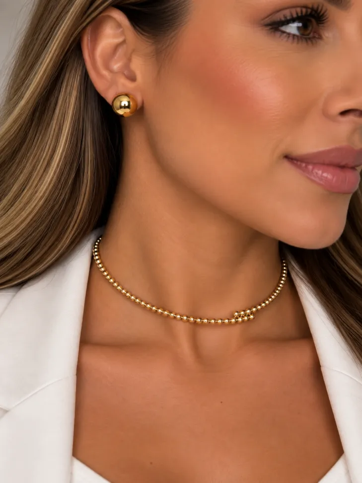 Colar chocker esferas