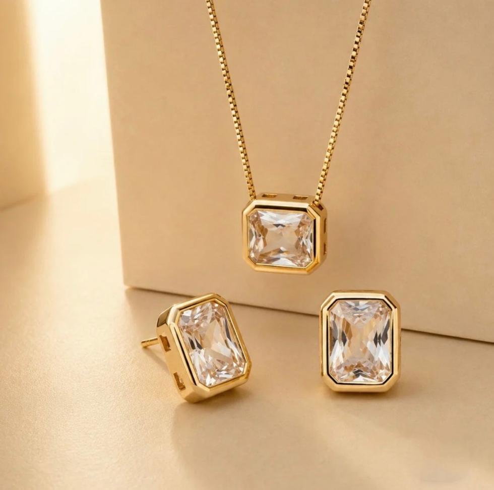 Conjunto retângulo zircônia