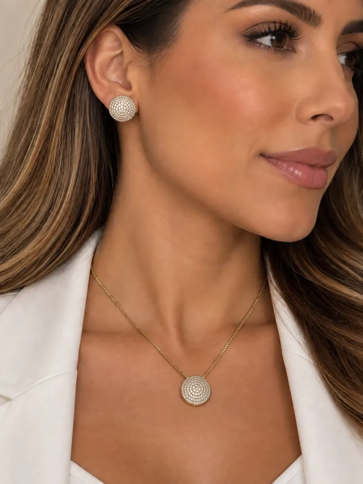 Conjunto esfera cravejada g