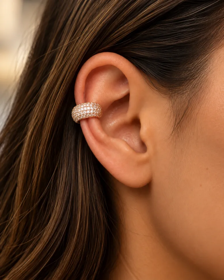 Piercing fake largo cravejado - #1
