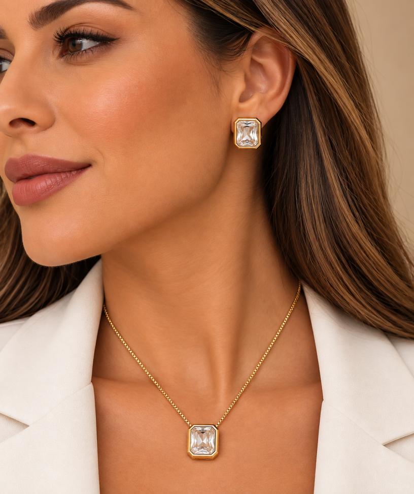 Conjunto retângulo zircônia