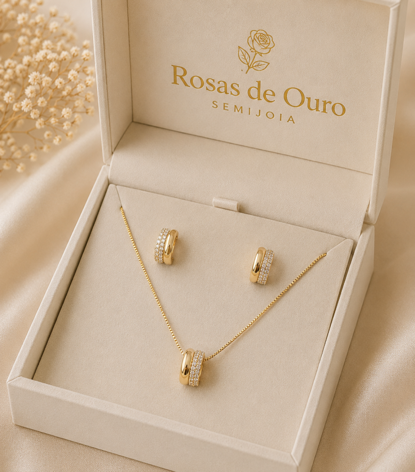 Conjunto rodinha cravejada