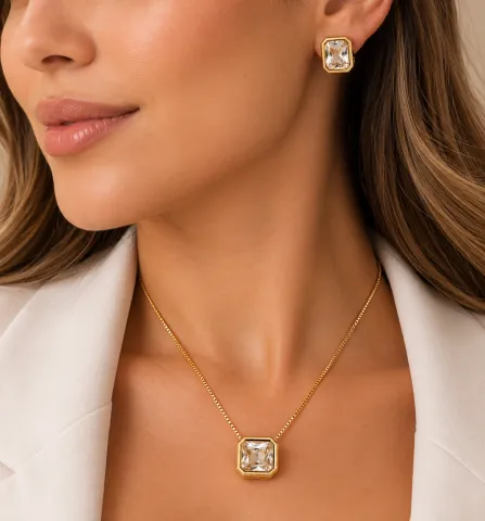 Conjunto retângulo zircônia