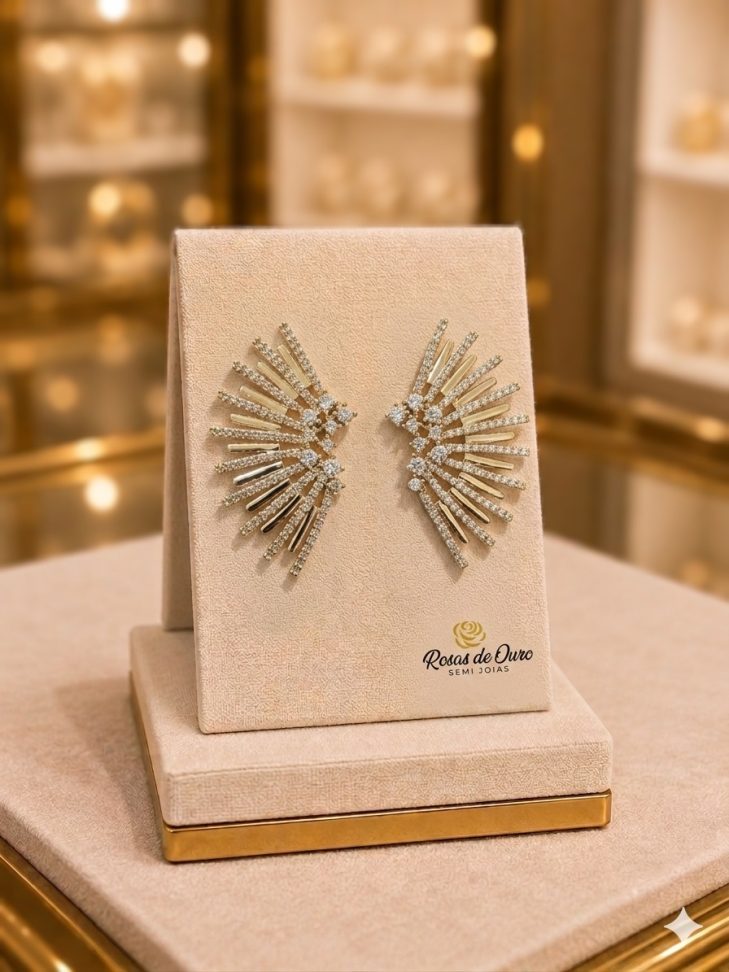Brinco ear cuff aros cravejados