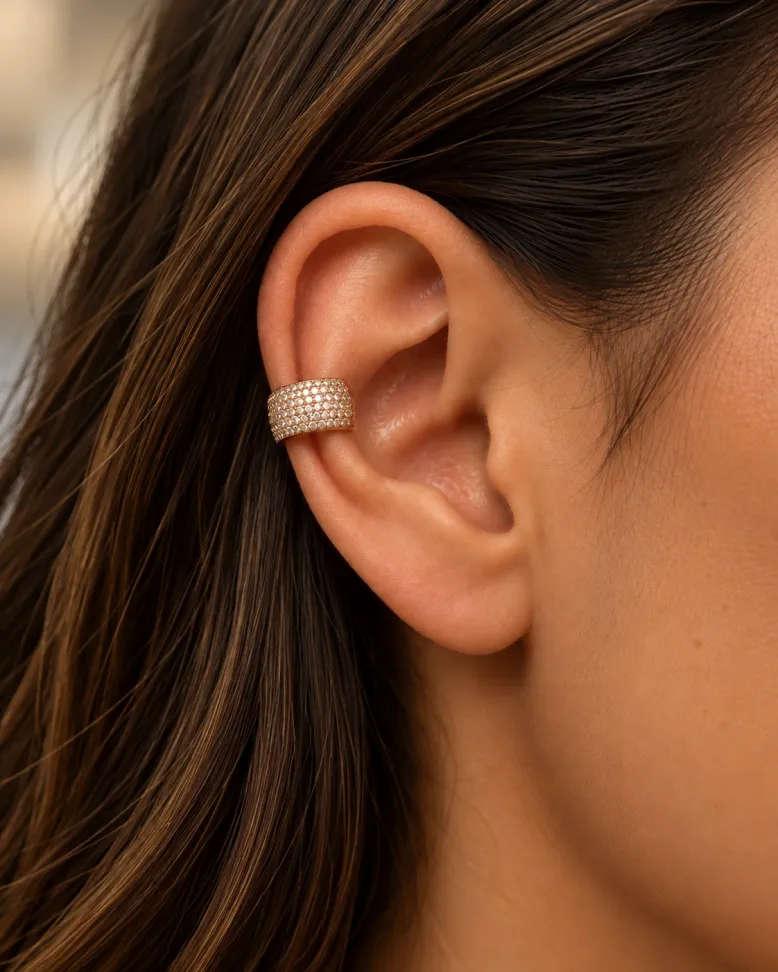 Piercing fake largo cravejado - #1