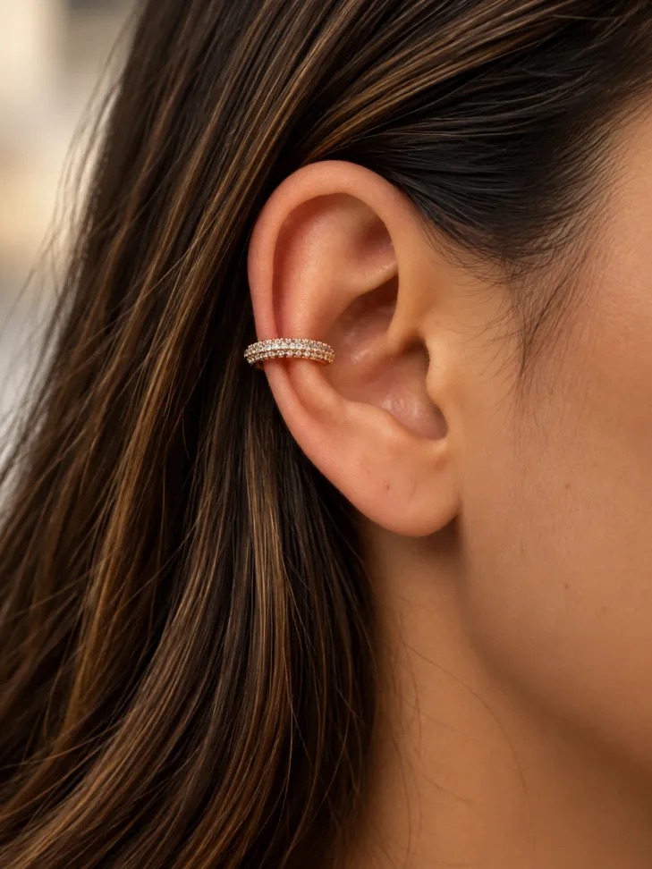 Piercing fake fino cravejado - #1