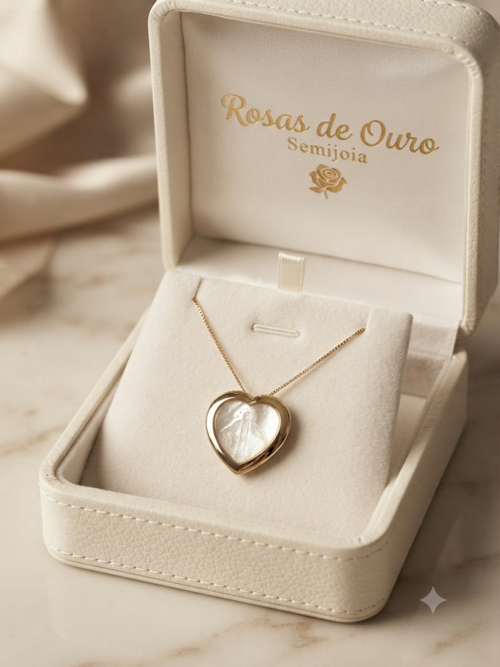 Colar coração Nossa Senhora das Graças