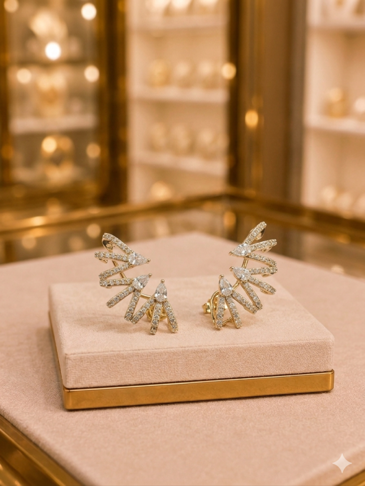 Brinco ear cuff pedraria