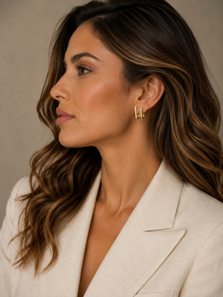 Brinco modelo ear jacket palito liso